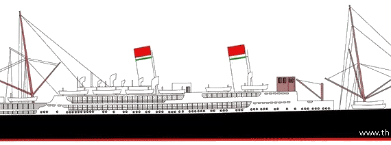 Ship SS Conte Verde [Ocean Liner] (1922) - drawings, dimensions, pictures